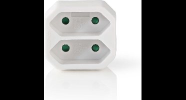 Nedis Stopcontact-Splitter - Type-F (CEE 7/7) - 250 V AC 50 Hz - Frans / Type-C (CEE 7/16) - 250 V AC 50/60 Hz - 2.5 A - 1100 W - Wit