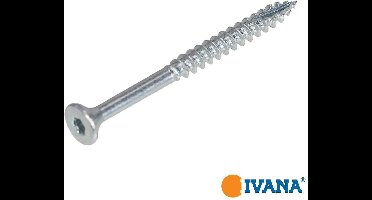 Ivana Spaanplaatschroef Verzinkt Platkop Met Snijpunt TX-25 6.0x180/70 - 100 Stuks