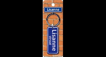 Paper Dreams Sleutelhanger Straatnaam Lisanne 9 Cm Staal Blauw