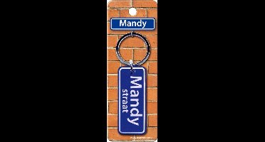 Paper Dreams Sleutelhanger Straatnaam Mandy 9 Cm Staal Blauw