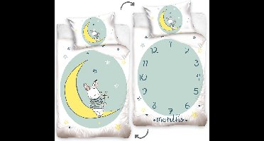 Generic Dekbedovertrek Maan Junior 120 Cm Katoen Geel