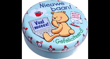 Paper Dreams Geschenkblikje Lovely Tin - Nieuwe Baan #07 Blauw