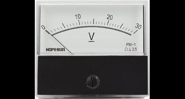 Analoge Paneelmetervoor Dc Spanningsmetingen 30V Dc / 70 X 60Mm