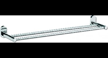 Lucido Handdoekrek met Wandbevestiging - Kort - Dubbel - Zilver - Kela