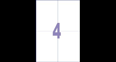 Kangaro etiketten - universeel - inkjet/laser/kopieer - 105x148mm - 100 vel - 4 stickers per vel - K-105148