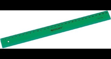Liniaal Westcott 30cm - kunststof transparant groen