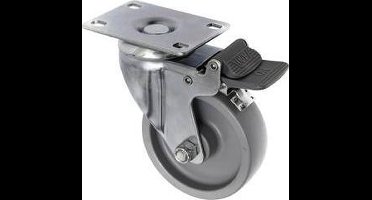 TOOLCRAFT TO-5137938 Zwenkwiel 100 mm met parkeerrem en schroefplaat Draagvermogen (max.): 125 kg