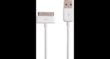 30 pin USB kabel voor iPhone, iPod en iPad - 1 meter - Wit