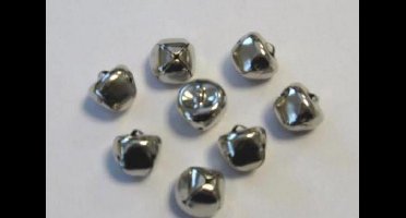 Hobby & Crafting Fun Kerstbelletjes - Zilveren bellen 15 mm - 8 stuks