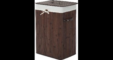 Bamboe wasmand 72 L - Luxe wasmand - Wassorteerder - Donkerbruin - L40 x B30 x H60 cm