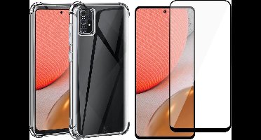 Hoesje geschikt voor Samsung Galaxy A72 - Shock Proof Case - Transparant - Met Full Screenprotector