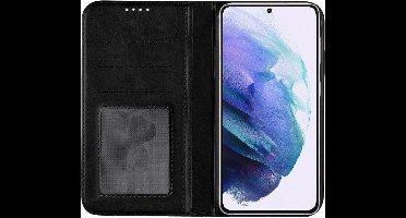 Telefoonglaasje Bookcase Geschikt voor Samsung Galaxy S21 Plus - PU Leer - Zwart - Beschermhoes - Wallet - Cover