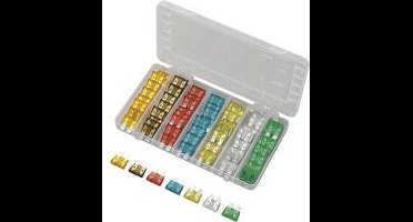 TRU COMPONENTS 1572249 Standaard platte zekering 5 A, 7.5 A, 10 A, 15 A, 20 A, 25 A, 30 A 70 onderdelen