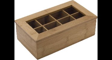 Westmark Theedoos Neutraal - 8 vaks - 32,5 x 20,5 cm - Hout