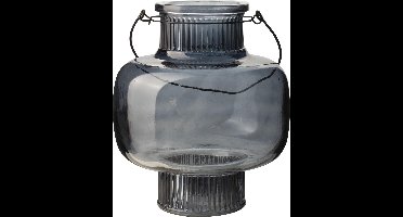 Gusta - Lantaarn - Blauw - Glas - ø17x20cm