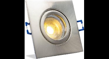 IP44 LED Inbouwspot River - badkamer of buiten - Vierkante spot - Nikkel mat - Warm Wit - 3000K - 4Watt - Philips