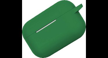 Hoes - Geschikt voor Apple Airpods Pro - Siliconen Hoesje met Clip - Silicone Case Cover - Donkergroen