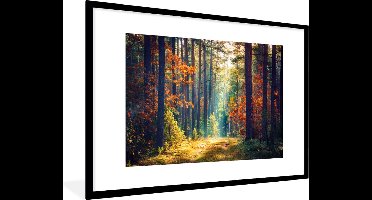 PosterMonkey - Fotolijst - Bos - Bladeren - Natuur - Herfst - Poster - Kader - 120x80 cm - Poster frame - Poster bos - Foto lijst - Poster natuur - Kerstversiering - Kerstdecoratie voor binnen - Kerstmis
