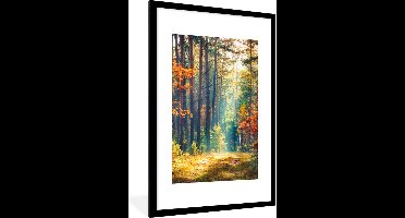 PosterMonkey - Fotolijst - Bos - Bladeren - Natuur - Herfst - Poster - Kader - 80x120 cm - Poster frame - Poster bos - Foto lijst - Poster natuur - Kerstversiering - Kerstdecoratie voor binnen - Kerstmis