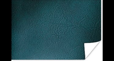 Poster Leer - Lederlook - Groen - Blauw - 30x20 cm - Kerstversiering - Kerstdecoratie voor binnen - Kerstmis
