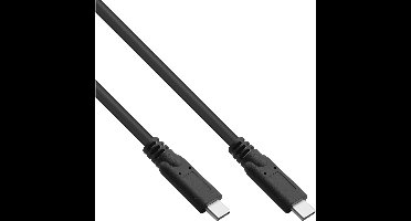 USB-C naar USB-C kabel - USB3.2 (tot 10 Gbit/s) - PD tot 20V/3A / zwart - 5 meter