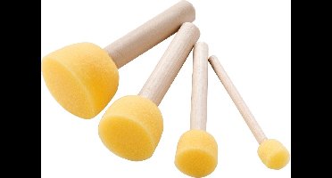 Spons Sticks Geel schilderen knutselen set van 4 voor kinderen.