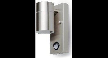 V-TAC VT-7621PIR Wandlamp Buiten - Wandbevestigingen - GU10 Houder - PIR Sensor - IP44 - Roestvrij Staal