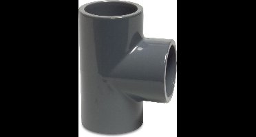 Mega T-stuk 90° PVC-U 125 mm lijmmof 16bar grijs