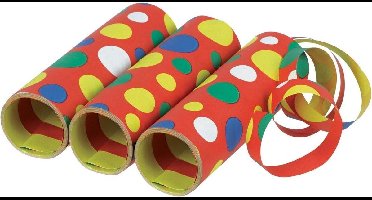 serpentine confetti 1,4 x 400 cm papier rood 3 stuks