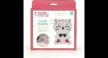 GRAINE CREATIVE DIY Diamond Painting Portemonnee Kit - miauw kat
