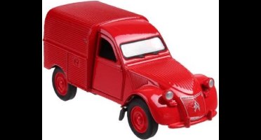 Welly Busje Citroen 2cv Fourgonnette 12 Cm Die-cast Rood