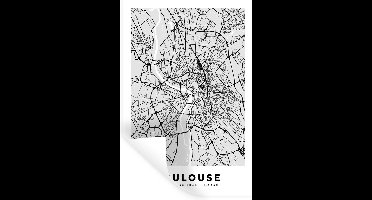 Muurstickers - Sticker Folie - Frankrijk - Plattegrond - Kaart - Toulouse - Stadskaart - 20x30 cm - Plakfolie - Muurstickers Kinderkamer - Zelfklevend Behang - Zelfklevend behangpapier - Stickerfolie