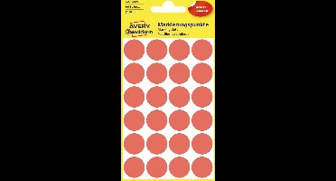 Etiket Avery Zweckform 3004 rond 18mm rood 96 etiketten | 10 stuks