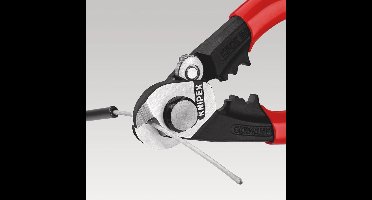 Knipex 95 62 190 Draadkabelschaar Geschikt voor (striptechniek) Aluminium- en koperkabel, een- en meerdraads, Middelhar