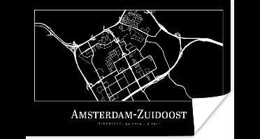 Poster Stadskaart - Kaart - Amsterdam-Zuidoost - Plattegrond - 30x20 cm