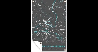 Tuindecoratie Charleville-Mézières - Frankrijk - Plattegrond - Kaart - Stadskaart - 40x60 cm - Tuinposter - Tuindoek