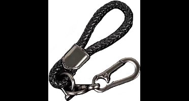 Karabijnhaak sleutelhanger - Met draaibare D-shackle - Zwart