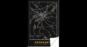 Poster Pforzheim - Goud - Plattegrond - Stadskaart - Duitsland - Kaart - 20x30 cm