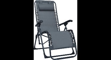 vidaXL - Terrasstoel - inklapbaar - textileen - grijs