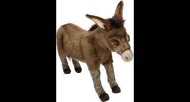 Hansa pluche ezel knuffel - Realistische staande ezel van 41 cm