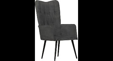 vidaXL - Fauteuil - canvas - zwart