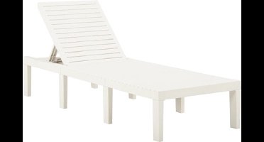 vidaXL - Ligbed - kunststof - wit