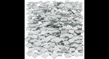 Spiegel mozaiek tegels, afm 10x10 mm, dikte 2 mm, 500 stuk - Incl. Gift