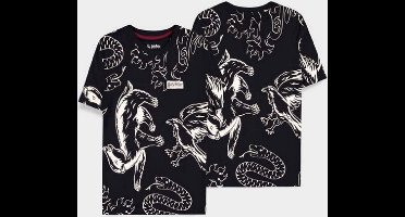 Harry Potter - Houses All Over Print Dames T-shirt - S - Zwart