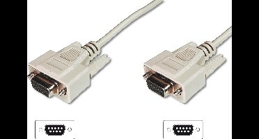 Digitus AK-610106-020-E seriële kabel Beige 2 meter D-Sub9