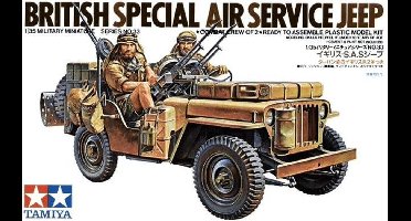 Tamiya Modelbouwpakket Militaire voertuigen - 35033 British Special Air Service Jeep w/2 Figures Plastic - 1:35 - Modelbouw