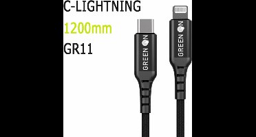 USB-C naar USB Lightning - 1.2M - hoogwaardige oplaadkabel voor het opladen en synchroniseren van Apple apparaten met een Lightning connector - GR11 - Green On