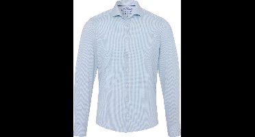 Pure The Functional Shirt Patroon Lichtblauw - Maat 44 - Heren - Overhemden Formeel