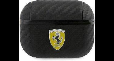 Ferrari Carbon AirPods Case voor Apple Airpods Pro 2 (2e Gen) - Zwart