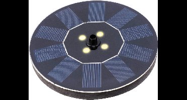 Lumineo solar fontein met led verlichting - zwart - kunststof - D16 cm - vijver sierfontein